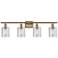 Ballston Cobbleskill 36" 4-Light Brushed Brass Bath Light w/ Clear Sha