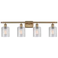 Ballston Cobbleskill 36" 4-Light Brushed Brass Bath Light w/ Clear Sha