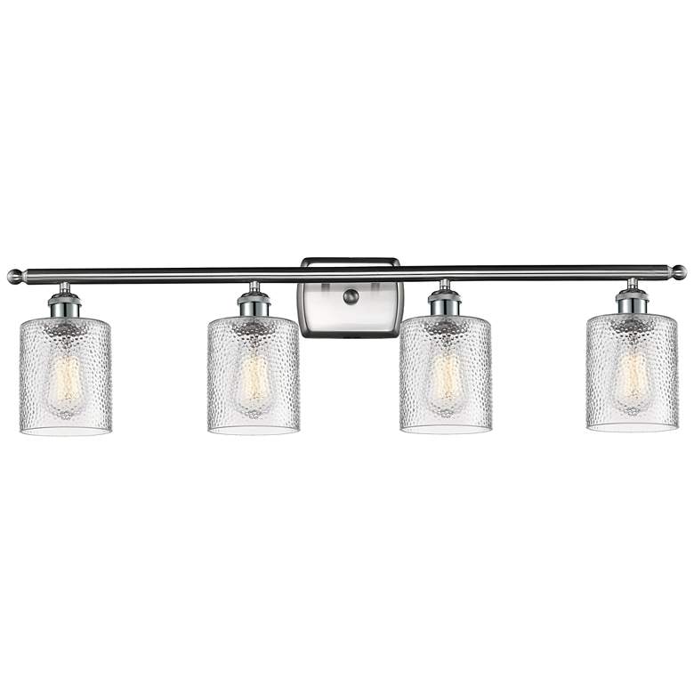 Image 1 Ballston Cobbleskill 36" 4-Light Brushed Nickel Bath Light w/ Clear Sh
