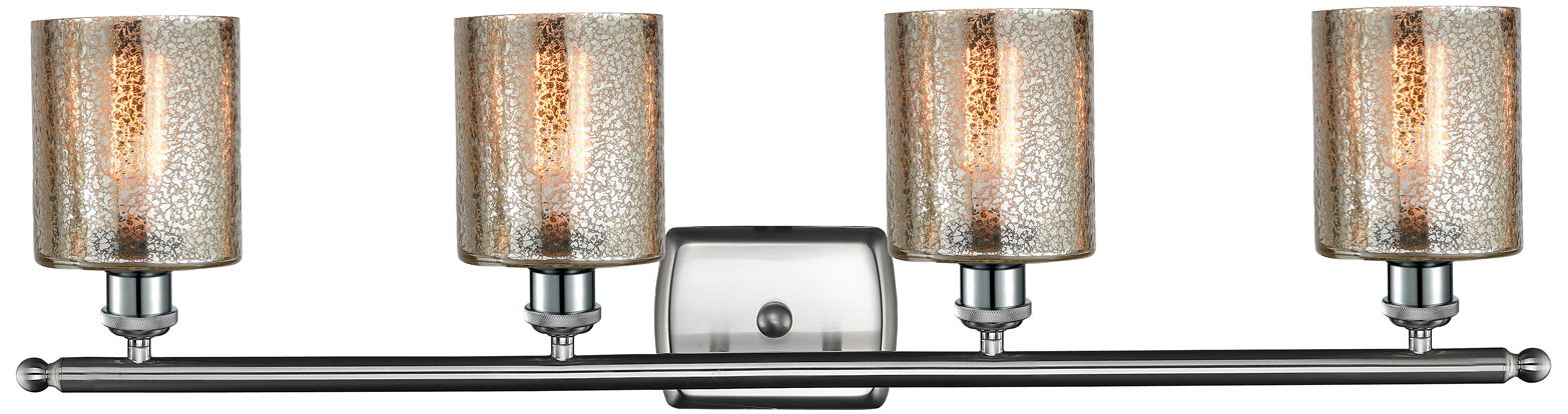 Image 2 Ballston Cobbleskill 36" 4-Light Brushed Nickel Bath Light w/ Mercury  more views