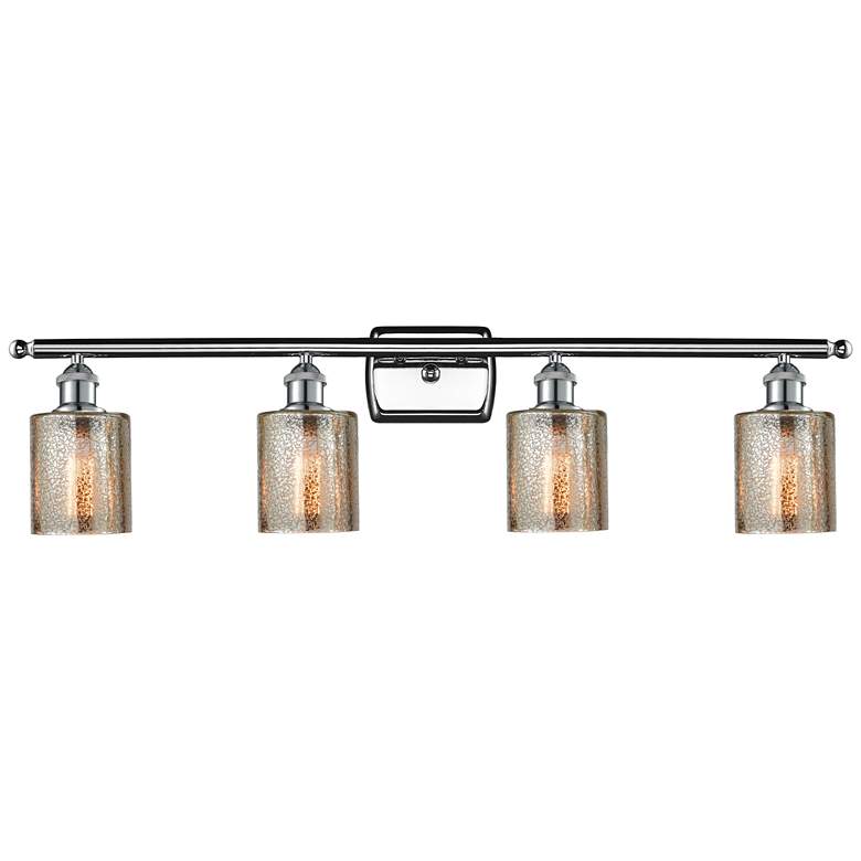 Image 1 Ballston Cobbleskill 36 inch 4-Light Chrome Bath Light w/ Mercury Shade