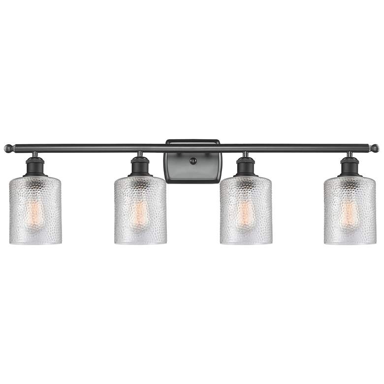 Image 1 Ballston Cobbleskill 36" 4-Light Matte Black Bath Light w/ Clear Shade