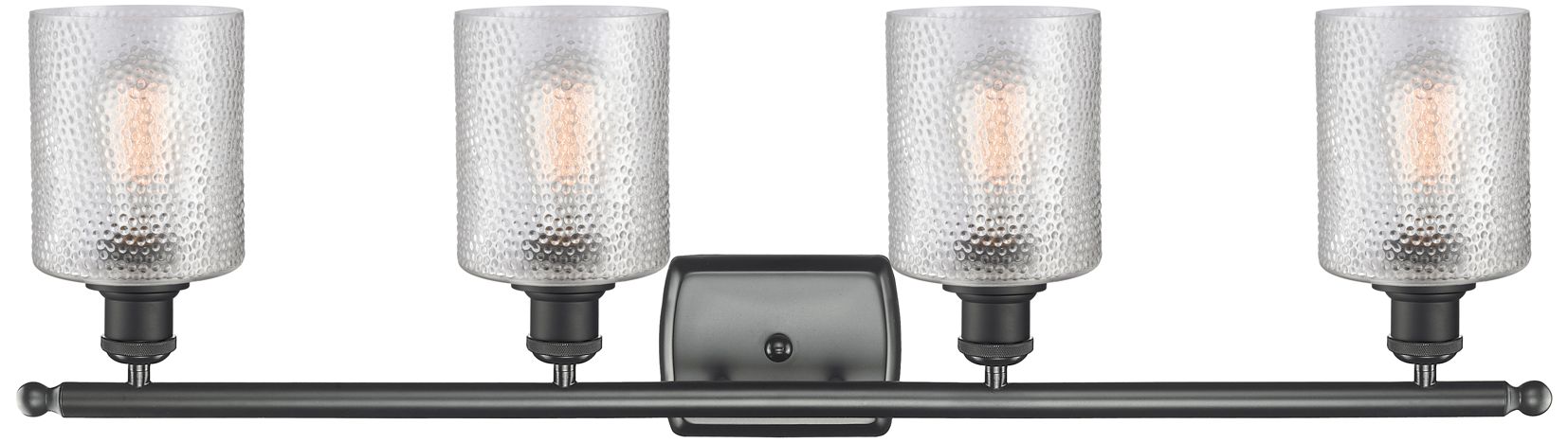 Image 2 Ballston Cobbleskill 36" 4-Light Matte Black Bath Light w/ Clear Shade more views