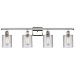 Ballston Cobbleskill 36" 4-Light Polished Nickel Bath Light w/ Clear S