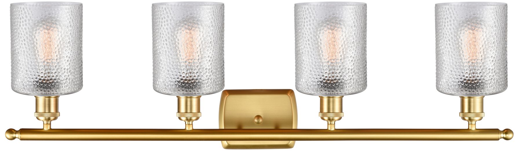 Image 2 Ballston Cobbleskill 36" 4-Light Satin Gold Bath Light w/ Clear Shade more views