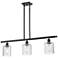 Ballston Cobbleskill 36" Wide 3 Light Bronze Island Light w/ Clear Sha