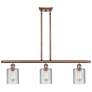 Ballston Cobbleskill 36" Wide 3 Light Copper Island Light w/ Clear Sha