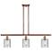 Ballston Cobbleskill 36" Wide 3 Light Copper Island Light w/ Clear Sha
