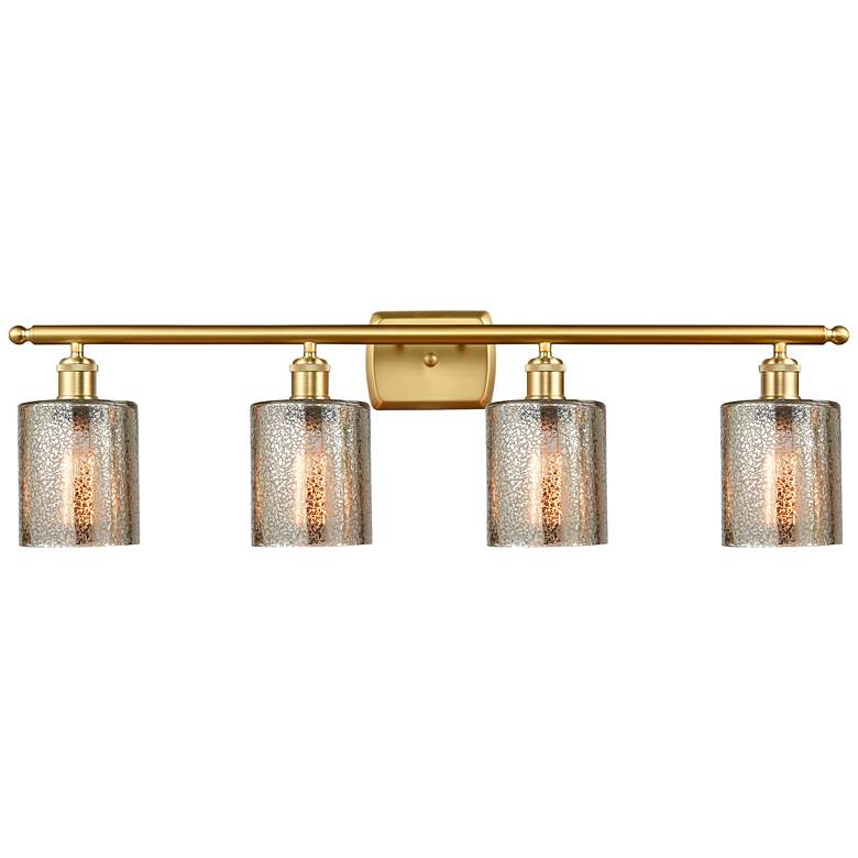 Image 1 Ballston Cobbleskill 36" Wide Satin Gold 4-Light Bath Light