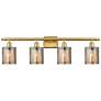 1_Ballston Cobbleskill 36" Wide Satin Gold 4-Light Bath Light