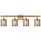 Ballston Cobbleskill 36" Wide Satin Gold 4-Light Bath Light