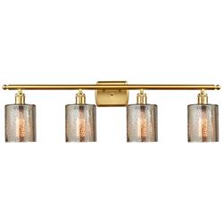 Ballston Cobbleskill 36" Wide Satin Gold 4-Light Bath Light