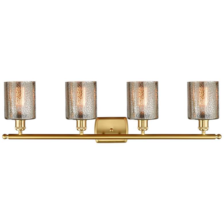 Image 3 Ballston Cobbleskill 36" Wide Satin Gold 4-Light Bath Light more views