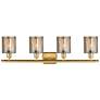 3_Ballston Cobbleskill 36" Wide Satin Gold 4-Light Bath Light more views