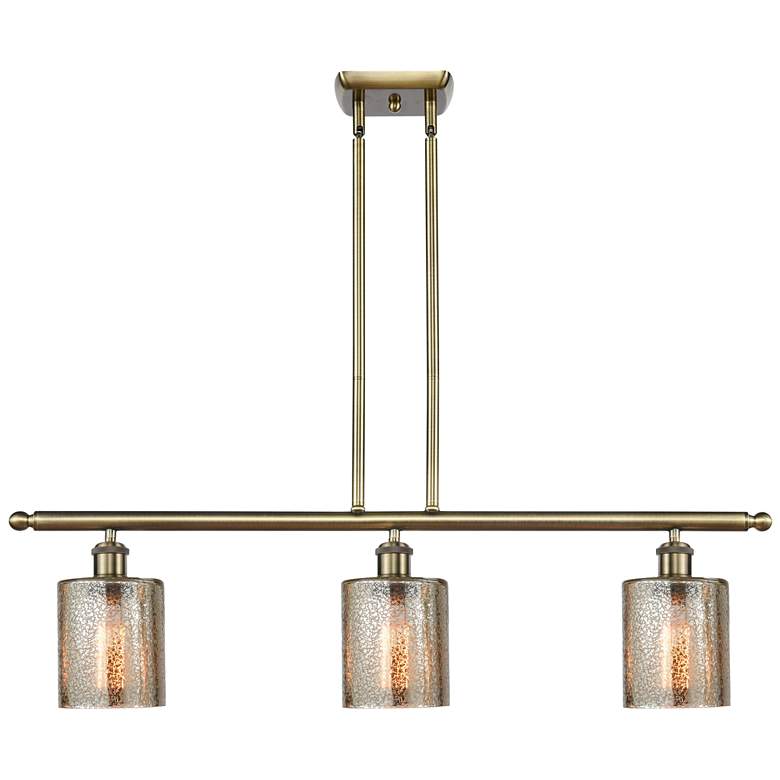 Image 1 Ballston Cobbleskill 36"W 3 Light Antique Brass Island Light Mercury S