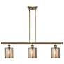 Ballston Cobbleskill 36"W 3 Light Antique Brass Island Light Mercury S