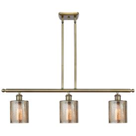 Ballston Cobbleskill 36"W 3 Light Antique Brass Island Light Mercury S Ballston Cobbleskill 36"W 3 Light Antique Brass Island Light Mercury S