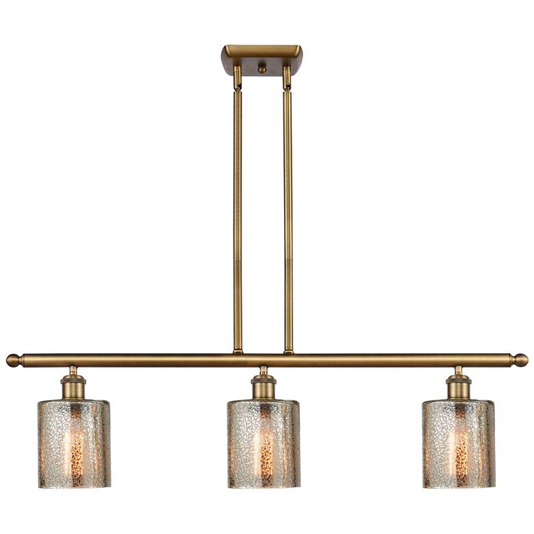 Image 1 Ballston Cobbleskill 36"W 3 Light Brushed Brass Island Light Mercury S