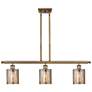 Ballston Cobbleskill 36"W 3 Light Brushed Brass Island Light Mercury S