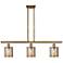 Ballston Cobbleskill 36"W 3 Light Brushed Brass Island Light Mercury S