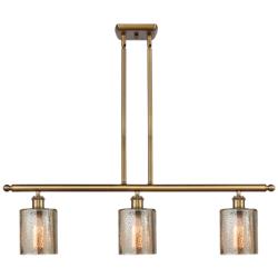 Ballston Cobbleskill 36"W 3 Light Brushed Brass Island Light Mercury S