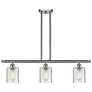 Ballston Cobbleskill 36"W 3 Light Brushed Nickel Island Light Clear Sh