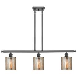 Ballston Cobbleskill 36"W 3 Light Matte Black Island Light w/ Mercury