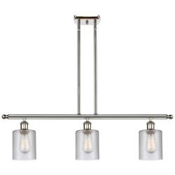 Ballston Cobbleskill 36"W 3 Light Polished Nickel Island Light Clear S