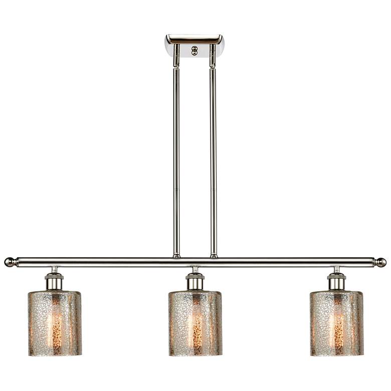 Image 1 Ballston Cobbleskill 36"W 3-Lt Polished Nickel Island Light Mercury Sh