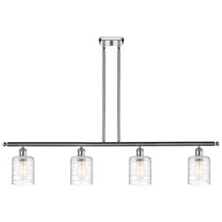 Ballston Cobbleskill 4-Light 48" Chrome LED Island-Light - Deco Swirl