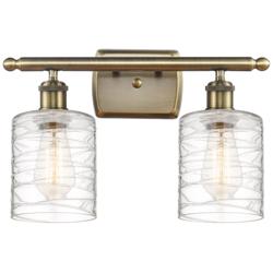 Ballston Cobbleskill 5" 2 Light 16" Bath Light - Antique Brass -
