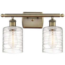 Ballston Cobbleskill 5" 2 Light 16" Bath Light - Antique Brass - Ballston Cobbleskill 5" 2 Light 16" Bath Light - Antique Brass -