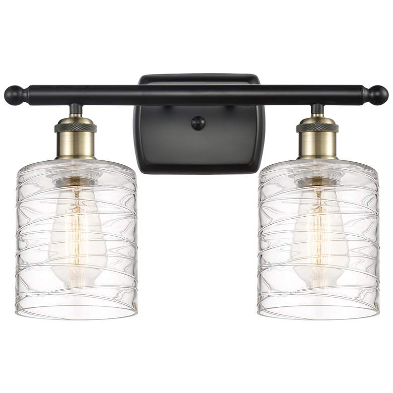Image 1 Ballston Cobbleskill 5" 2 Light 16" Bath Light - Black Brass - De