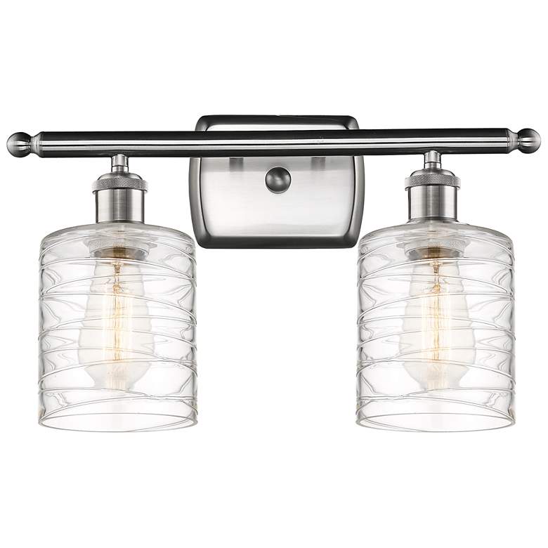 Image 1 Ballston Cobbleskill 5" 2 Light 16" LED Bath Light - Satin Nickel