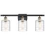 Ballston Cobbleskill 5" 3 Light 26" Bath Light - Black Brass - De