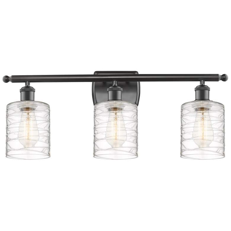 Image 1 Ballston Cobbleskill 5" 3 Light 26" Bath Light - Bronze - Deco Sw
