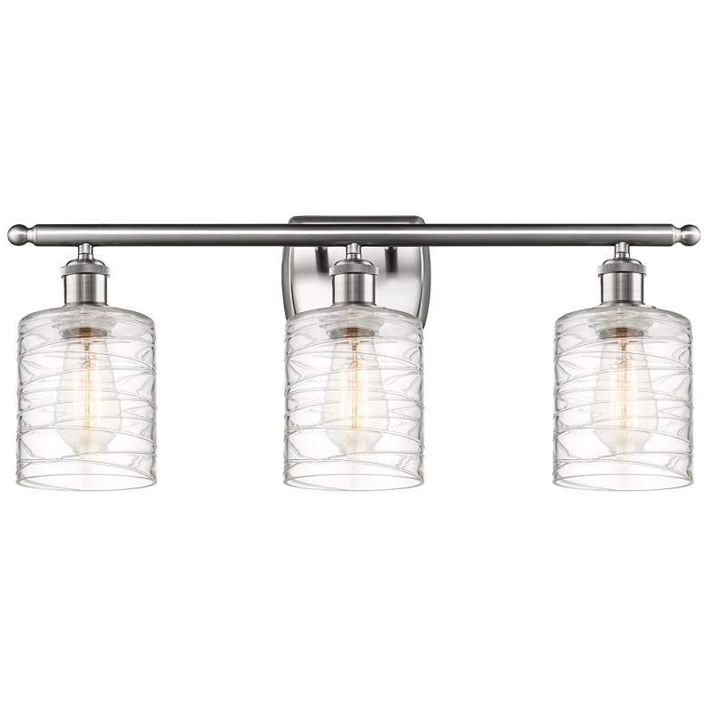 Image 1 Ballston Cobbleskill 5" 3 Light 26" Bath Light - Satin Nickel - D