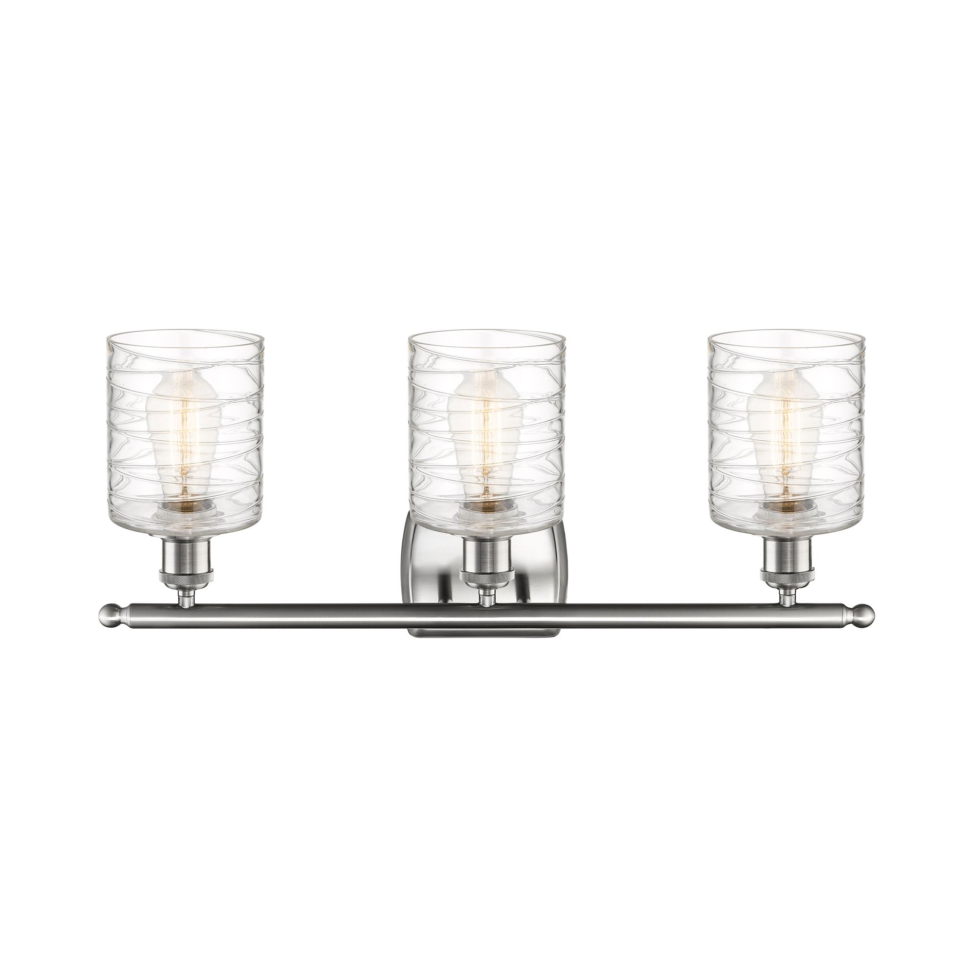 Image 2 Ballston Cobbleskill 5" 3 Light 26" Bath Light - Satin Nickel - D more views