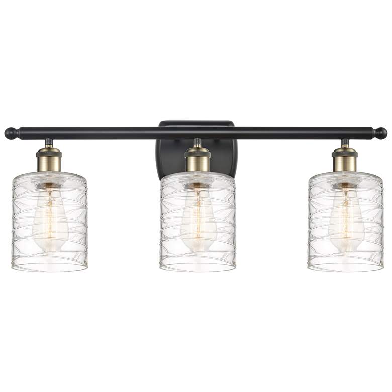 Image 1 Ballston Cobbleskill 5" 3 Light 26" LED Bath Light - Black Brass