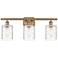 Ballston Cobbleskill 5" 3 Light 26" LED Bath Light - Brass - Clea