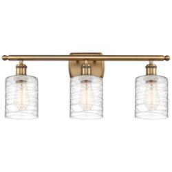 Ballston Cobbleskill 5" 3 Light 26" LED Bath Light - Brass - Clea