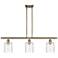 Ballston Cobbleskill 5" 3 Light 36" Island Light - Brass  - Deco