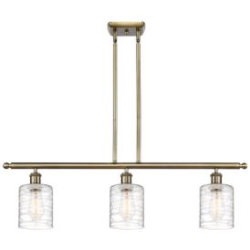 Ballston Cobbleskill 5" 3 Light 36" Island Light - Brass  - Deco Ballston Cobbleskill 5" 3 Light 36" Island Light - Brass  - Deco