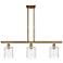 Ballston Cobbleskill 5" 3 Light 36" Island Light - Brass - Deco