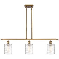 Ballston Cobbleskill 5" 3 Light 36" Island Light - Brass  - Deco