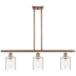 Ballston Cobbleskill 5" 3 Light 36" Island Light - Copper  - Deco