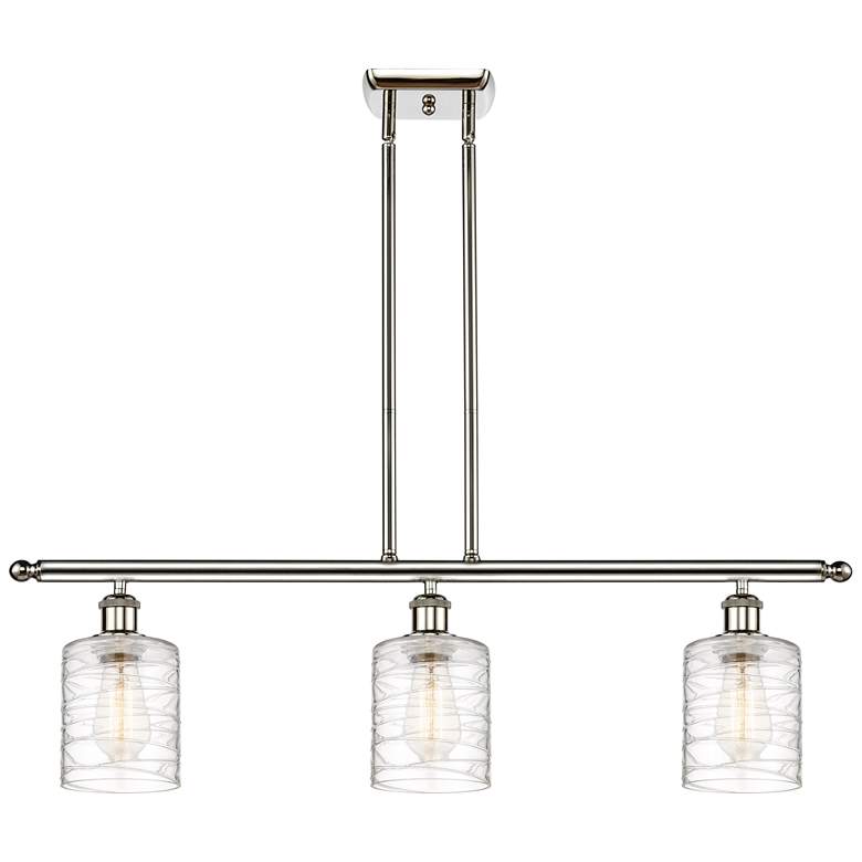 Image 1 Ballston Cobbleskill 5" 3 Light 36" Island Light - Polished Nicke
