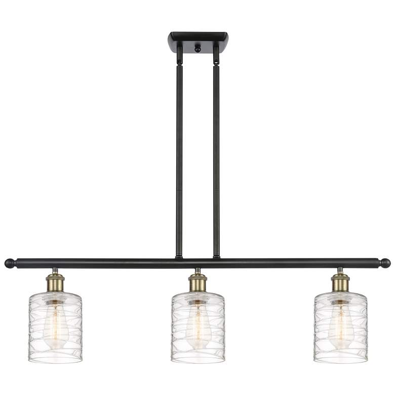 Image 1 Ballston Cobbleskill 5" 3 Light 36" LED Island Light - Black Bras