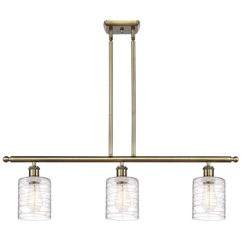 Image 1 Ballston Cobbleskill 5" 3 Light 36" LED Island Light - Brass - D