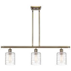 Ballston Cobbleskill 5" 3 Light 36" LED Island Light - Brass  - D